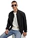 TBMPOY Men's Lightweight Bomber Jackets Casual Stylish Fashion Light Jackets Fall Windbreaker Zip Up Golf Dress Coat Black L