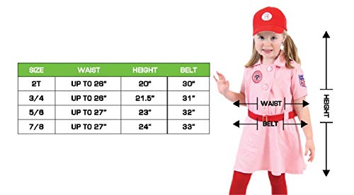 Rockford Peaches AAGPBL Baseball Girls Costume Dress (5/6) Pink