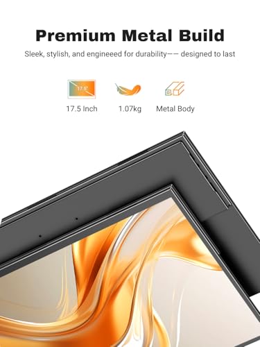 Image of EVICIV 17.5 Inch Portable Screen, 1920x1200P 125% sRGB 2000:1 FHD Portable Monitor 16:10 IPS with USB-C and HDMI, Eye Care Second External Screen for PC Laptop, Phone, Game Console