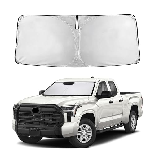 Image of Autovir Windshield Sun Shade Fit for 2022-2024 2025 2026 Toyota Tundra Sunshade, Front Car Window Shades Sun Visor, Blocks UV Rays & Heat, Car Accessories