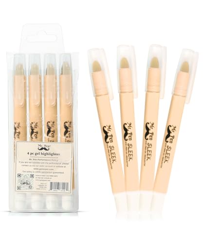 Mr. Pen- Gel Highlighter, 4 Pack, Bible Highlighters No Bleed, No Bleed Highlighters, Bible Highlighter, Bible Markers, Gel Highlighters for Bibles, Highlighter