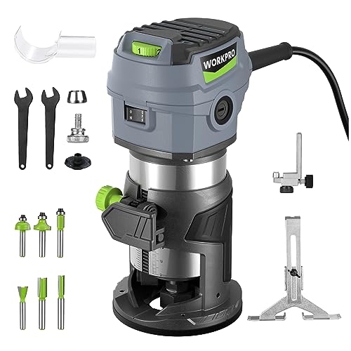 WORKPRO 6.5A Compact Router Kit - Corded Wood Router