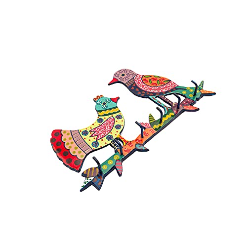 Emanuel Yair Decorative Key Holder For Wall With Hand-Painted Colourful Birds | Lazer-Cut Steel Unique Home Decor #TOP3