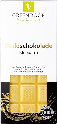 GREENDOOR Badeschokolade Kleopatra 100g feines Naturkosmetik CREMEBAD, natürlich ohne Tierversuche, Hautpflege trockene Haut, Natur Badezusatz ohne Tenside, rückfettendes Ölbad, Geschenke