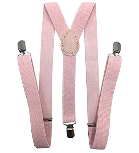 4everStore Unisex's Bow tie & Suspender Sets (Peach Wedding Pink)