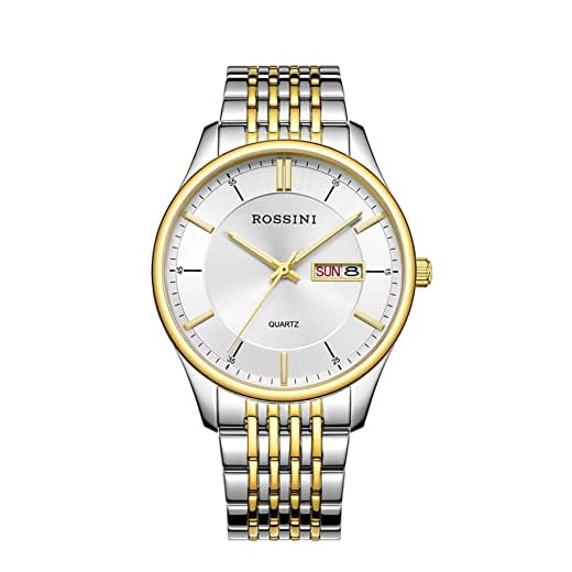 ZHANGZONG Reloj Hombre Barato Reloj Mujer smartwatch Reloj de Cuarzo para Hombre con Correa de Acero Inoxidable, Reloj de Pulsera de Negocios a la Moda, Reloj Plateado/Dorado en Dos Tonos(Color:A,Si