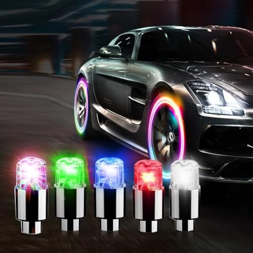 6 Pack 2025 Nuevas Luces de Válvula de Bicicleta Multicolor Lámpara LED para Ruedas de Bicicleta, Carro y Motocicleta miniatura 4