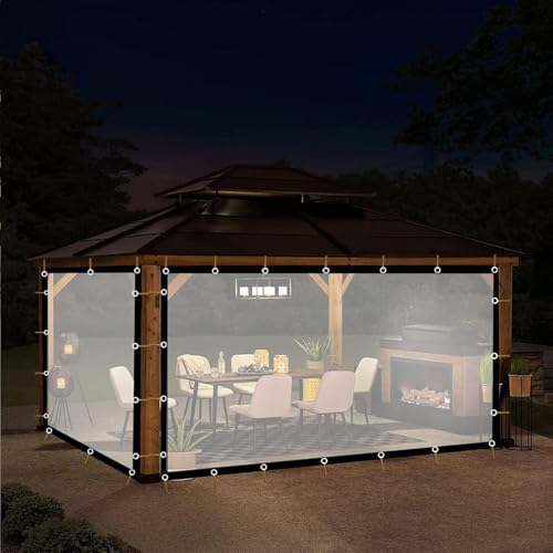 Transparent Waterproof Fabric Outdoor Garden Gazebo Curtain Ideal for Plant Canopy Cover, Camping, Fishing, and Gardening (12' x 20') - Image 3