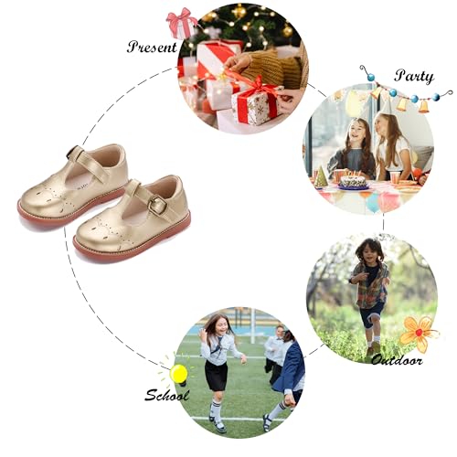 Image of Felix & Flora Toddler Girl Mary Jane Dress Shoes - School Oxford Flats for Girl Party Shoes.