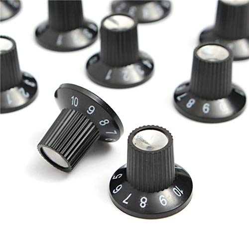 Fastrohy 12Pcs Guitar Amp Knob Amplifier Skirted Knobs Volume Tone Control For Fender, Black #TOP2