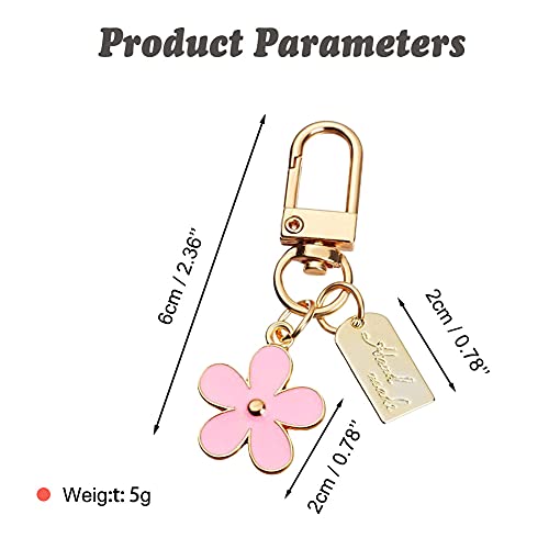 Hosby 3 Pcs Keychains For Women, Bag Charm Flower Key Chain Car Key Ring Pendant For Purse, Handbag Bag, Earphone Case Decoration #TOP1