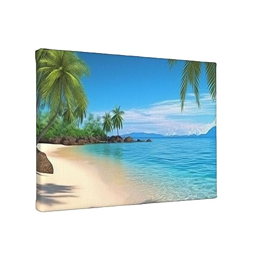 Peinture murale plage hawaïenne pour masquer un mur vide avec élégance