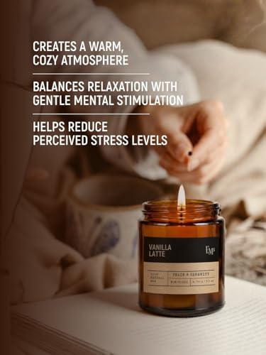 Image of EM5 Gourmand Scented Candles Set of 4 | Aromatherapy Candles for Home Fragrance | Vanilla Latte, Coffee Cacao, Hazelnut Caramel & Cinnamon Vanilla | Natural Wax | Smokeless Clean Burn | 40 Hrs Each