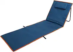 NTK, Espreguiçadeira e Esteira Portátil de Praia com Com Almofada Alça e Bolso, Azul Escuro