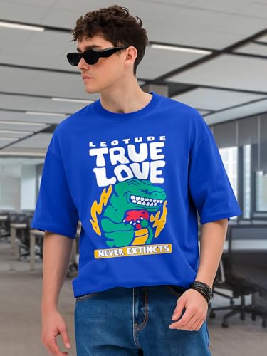 Image of LEOTUDE Couple Combo Men's Oversized T-Shirt & Women's Drop Shoulder Tshirt