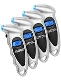 AstroAI Digital Tire Pressure Gauge 0-150PSI Calibrated to ANSI B40.7 +/-1PSI, 4 Units for Car Truck Bicycle with Backlight LCD and Presta Valve Adaptor, Sliver, 4Pack