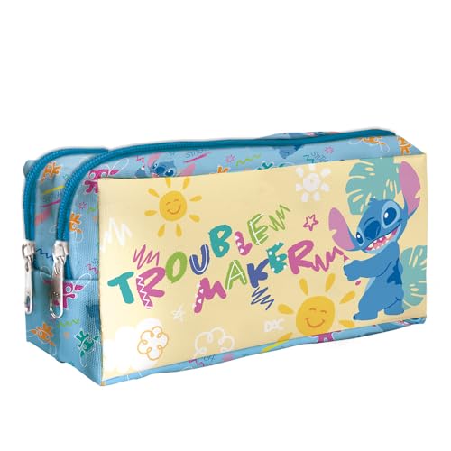 DAC - Estojo Duplo com 2 Zíperes em Tecido - Stitch