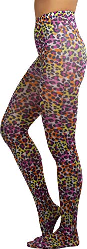 Image of ToBeInStyle Women's Vibrant Multicolor Animal Print Pantyhose Assorted Hosiery