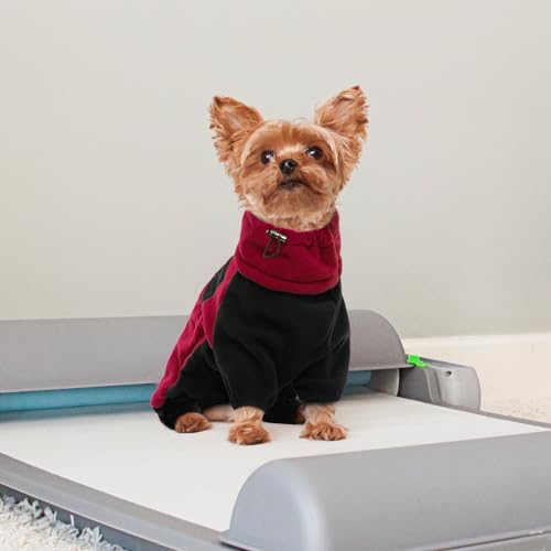 Wintermantel Hund, Hundepullover Mittelgroße Hunde Fleecemantel Hunde Thermomantel Hundemantel mit Bauchschutz Hundeanzug Winter(Rot, M)