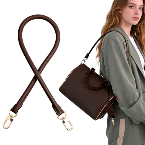 Image of Bag Genuine Vachetta Leather Shoulder Short Strap Replacement Fit for Graceful Damier or Speedy25 30 35(Coffee)