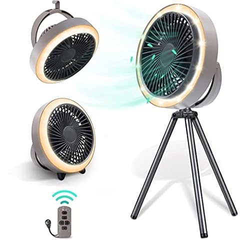 Yonktoo Tischventilator: USB Ventilator mit LED-Licht Cover