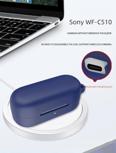 Image of Hamper Protective Case Cover for Sony WF-C510 Truly Wireless in-Ear Bluetooth Earbuds (Blue.)