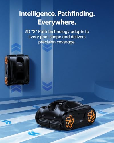 Pool Cleaner K40, 4H Runtime Cordless Robotic Pool Vacuum, Touch Screen, Smart Navigation, Cleans Floor, Walls, Waterline, Ideal for Above & In-Ground Pools, Self-Parking