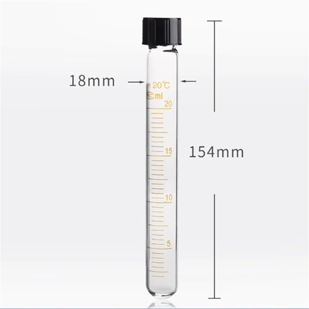 Tubo de centrífuga vidrio resistente a altas temperaturas, con fondo redondo y rosca, escala 5/10/15/20/25/30/50/100 ml Equipamiento de laboratorio