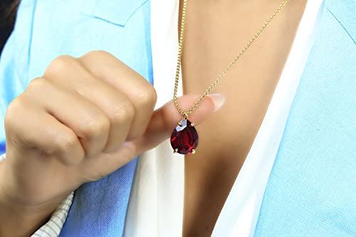 Collar de Granate Anémona en Oro 14k para Ella