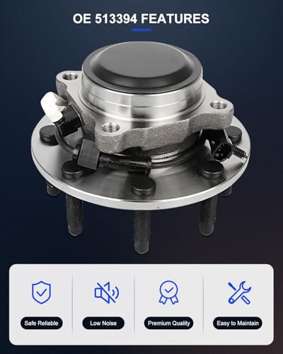 Image of ECCPP 2PC 515087 Wheel Hub for Chevrolet Silverado 3500 Classic 2007 | for Chevrolet Silverado 3500 2001-2006 8 lugs w /ABS Sensor Pre-Greased Sealed