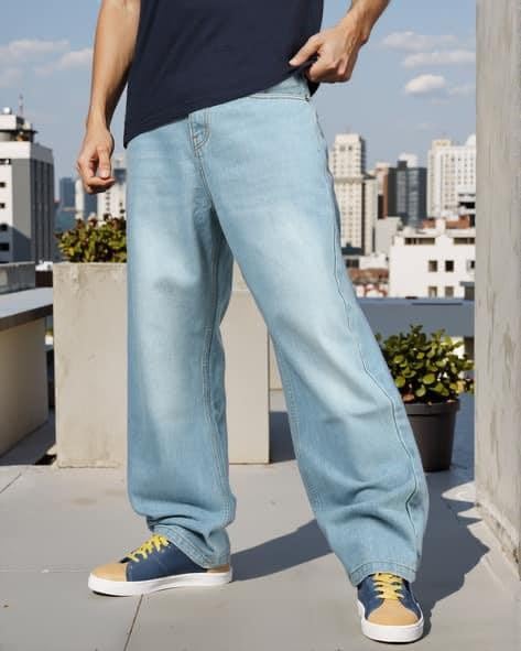 Image of M Q Denim Men Loose Fit Denim Jeans | Whisker Spray | Mid Rise & Pure Cotton | Daily Casual Wear