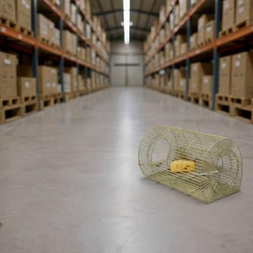 Image of PulGos Mouse Trap Cage for Small & Large Rats| 𝐑𝐮𝐬𝐭𝐩𝐫𝐨𝐨𝐟 Metal Catch & Release Trapper| Heavy Duty Iron Rat Trap (Chuha Pinjara)| Durable Rodent Cage for Home, Kitchen, Warehouse & Hotel Use