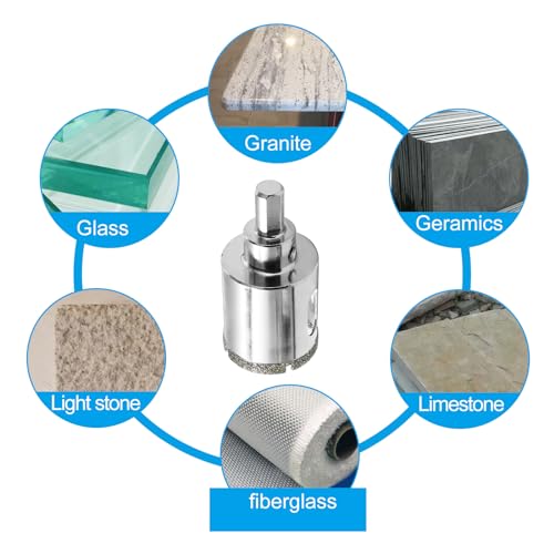 Image of 1-3 /8 inch / 35mm Diamond Glass Hole Saw with Center Drill Bit for Ceramic, Tile, Porcelain, Marble