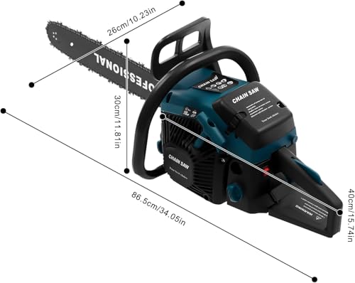 Image of Hetkrishi Petrol Chainsaw 58CC Power ChainSaw Guide Board ChainSaws 2-Cycle with Chain Sleeve&Tool bag Handheld CordlessPetrol ChainSaws for Trees,Farm (18 inch)