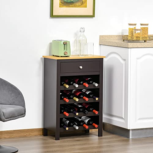 Homcom US801-200V80DR0131 Wine Bar Cabinet, Modern Buffet Cabinet With 16-Bottle Wine Holder And Drawer thumb #1