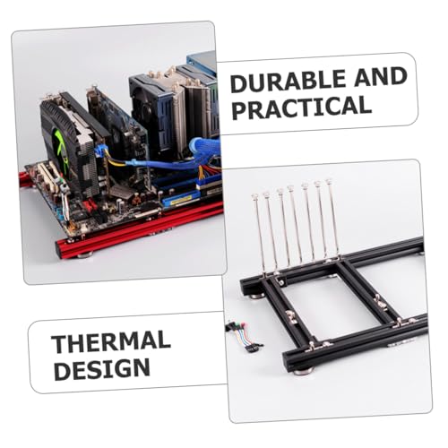 Gabinete para computadora ATX HOMSFOU con soporte para fuente de poder estándar, diseño eficiente de enfriamiento para builds y componentes miniatura 3