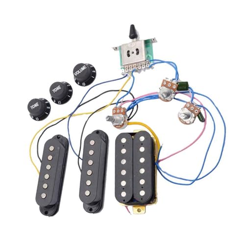 Kit câblage guitare électrique SSH haut de gamme potentiomètres 250K et jack 6.35mm noir