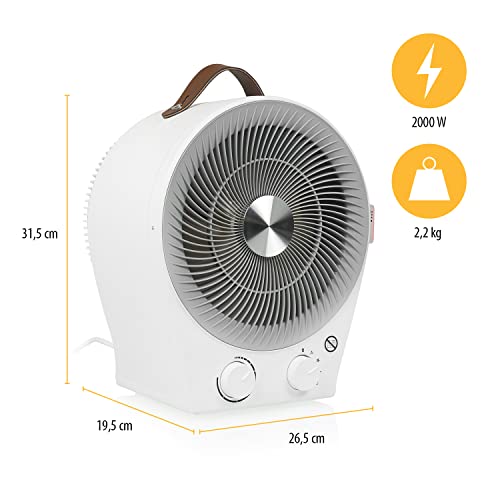 Miniatura 3 de Tristar Ka-5140 Calefactor Y Ventilador 2 En 1 De Aire Frío Y Caliente, 2000 W, 4 Modos De Funcionamiento, 75 De Oscilación, Protección Contra El Sobrecalentamiento, Asa Incluida
