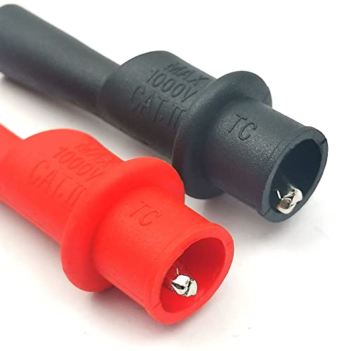 Image of FainWan 2 Pair Silicone Alligator Clips Set, Professional 1000V 10A Alligator Clip Test Kit, Banana Test Lead Probe Clip, Test Extension Compatible with Fluke Multimeter Tester Probe HI