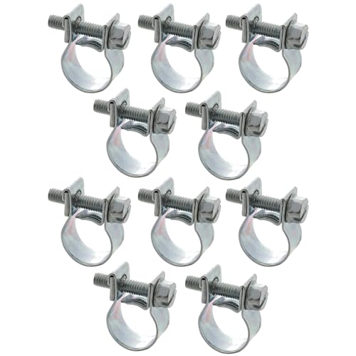 cyclingcolors 10x Collier de Serrage Mini à Visser Durite Essence Carburant Tuyau Auto Moto Scooter Tondeuse Mobylette Fixation, 6-8mm