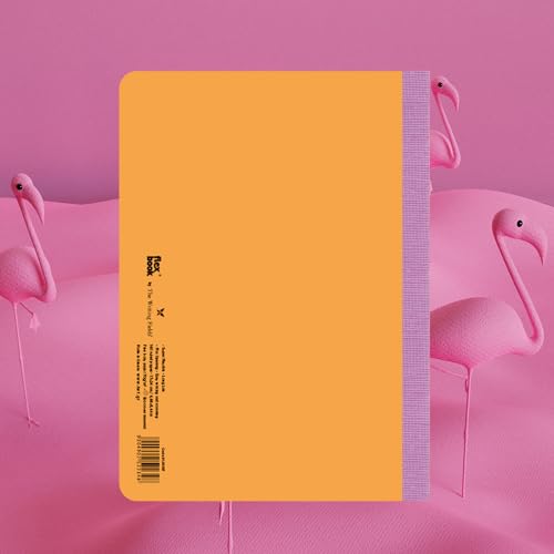 Image of flexbook Smartbook Notebook Ruled Orange | A4 | 21x29cm | 160 pages | 70gsm Fabriano Ivory Paper | Colorful Eco Paper Cover | with Purple linen spine