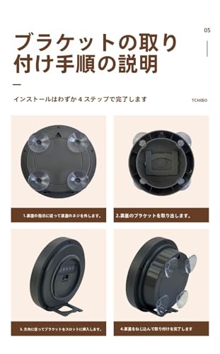 Zxyler 防水お風呂時計：IPX4 完全防水 吸盤対応のコンパクトデジタルクロック​ (グレー,14.5*14.5*6.5cm) [3]