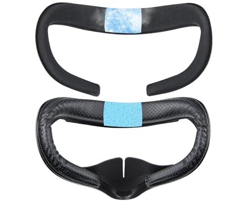 SOULWIT 2 Stück Kühlgel Face Cover Gesichtspolster für Meta Quest 2, Ersatz VR Headset Gesichtsaufsatz mit Schnellverschluss Polsterbezug und auslaufsicherem Nasenschutz