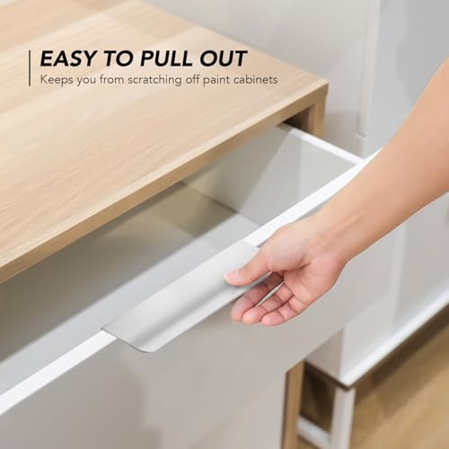 Image of Brushed Nickel Cabinet Handles Finger Edge Pulls 4.75 Inch CC 6 Pack