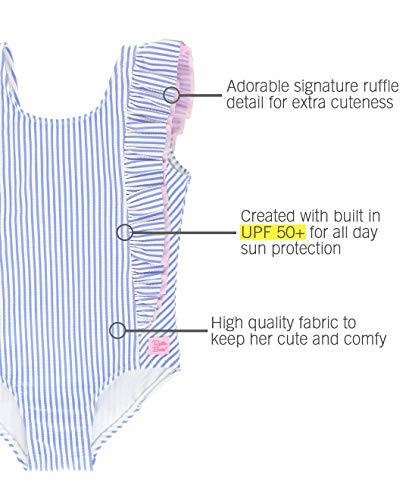Image of RuffleButts Baby /Toddler Girls Ruffle Strap One Piece Swimsuit w /UPF 50+ Sun Protection