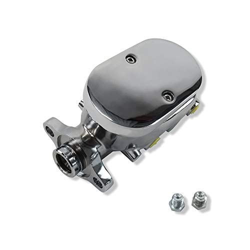 Demotor Performance Gm Chrome Aluminum Brake Master Cylinder Smooth Cap 1" Bore 4 Ports Universal #TOP1