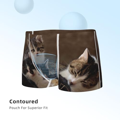 Boys' Cotton Boxer Brief Soft Underwear-Cat Family4