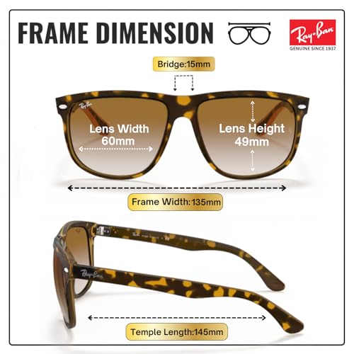 Image of Ray-Ban RB4147 BOYFRIEND Square Shaped Sunglasses for Men with Official RAYBAN Eyewear Kit