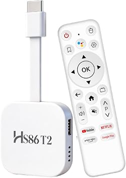 HS86 T2 Android TV 14.0 Stick, 2GB RAM 16GB ROM | 2026 Android TV Stick,RK3518 CPU Supports 2.4G/5G 4K Wi-Fi6 BT 5.4