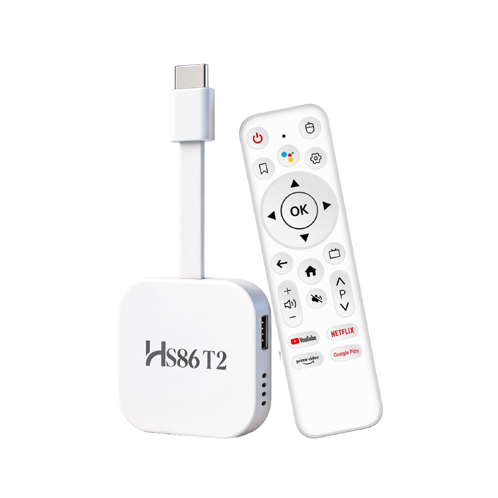 Android 14.0 TV Stick,2026 TV Stick 2GB 16GB | RK3518 Quad-Core 32bit Cortex-A53 Chipset e Mali 450 MP2 GPU Supporti 2.4G/5G Dual Band WiFi Bluetooth5.4 4K Ultra HD